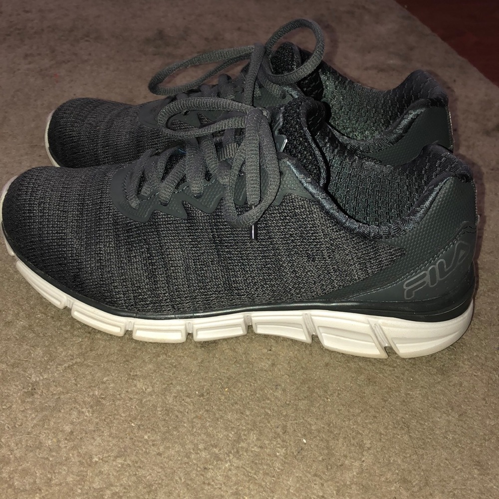 Grey fila sneakers, off of uniform advantage.